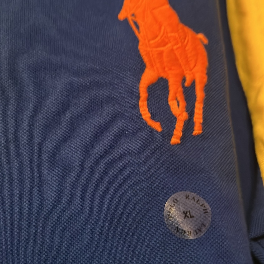 Polo Ralph Lauren Big Pony Color-Blocked Polo Shirt Men’s XL Custom Slim Fit - Picture 2 of 11